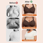 Pink Leopard Print Seamless Wire-Free Full-Coverage Support Bra