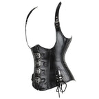 Olive Green Steampunk Underbust Corset with Metallic Hardware and Ribbon Tie Accents