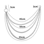 Double Layer Wallet Chain with Ring Clip for Punk Streetwear Styling