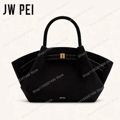 Minimalist Split Leather Hobo Tote Bag with Top Handle Everyday Work Design