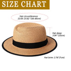 Roll-Up Straw Fedora Hat with Wide Brim for Beach Travel and Everyday Summer Style