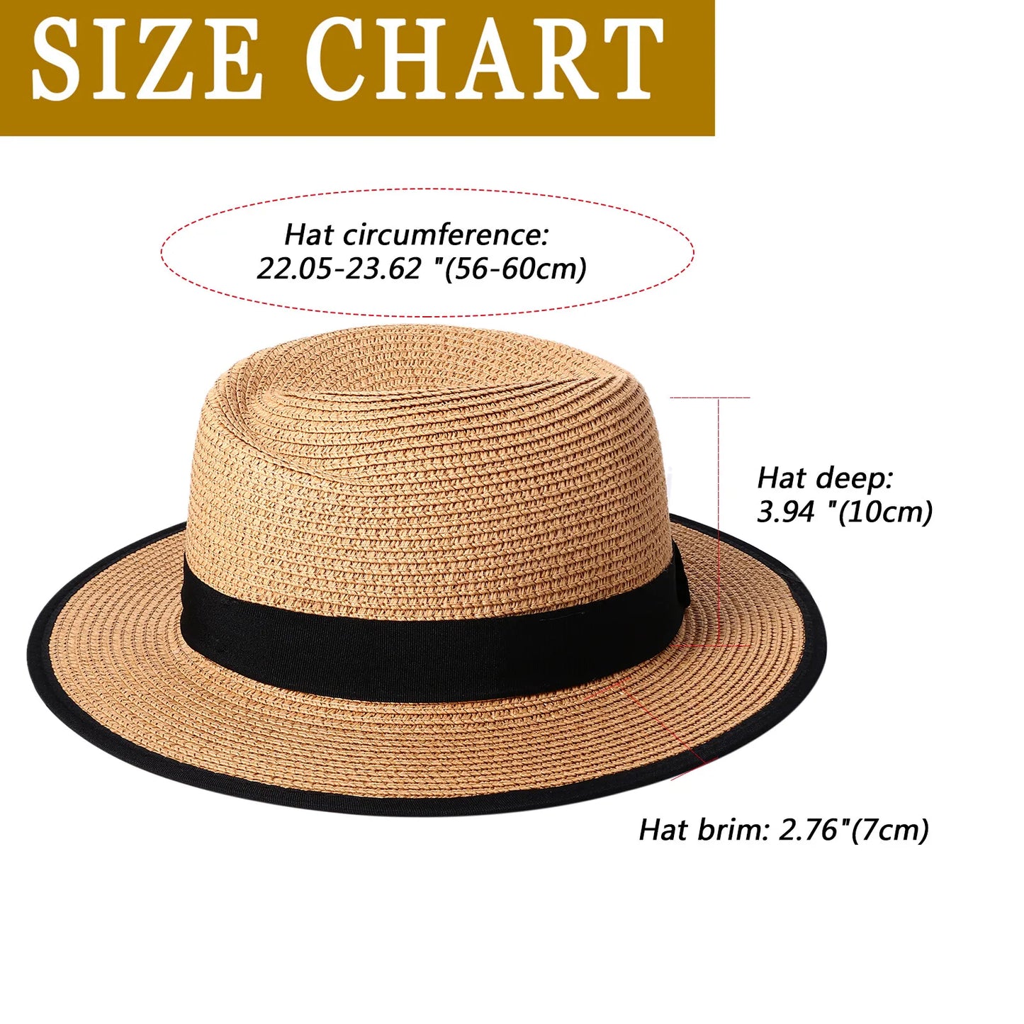 Roll-Up Straw Fedora Hat with Wide Brim for Beach Travel and Everyday Summer Style