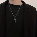 Minimalist Cross Pendant Necklace With Gothic Inspired Alternative Streetwear Appeal