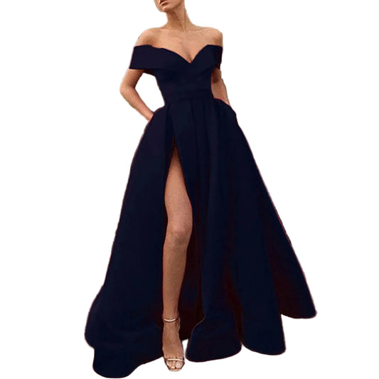 Off Shoulder High Slit Formal Alternative Evening Gown Dress