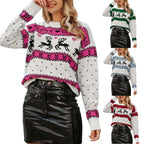 Women's Festive Pattern Relaxed Fit Cozy Knit Holiday Sweater Pullover
