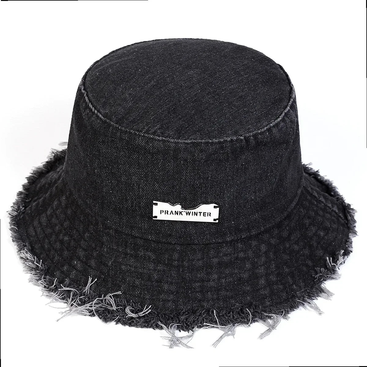 Distressed Denim Bucket Hat Frayed Brim Casual Streetwear Fisherman Outdoor Cap