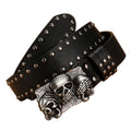 Skull Buckle Studded Belt for Gothic, Punk and Alternative Streetwear Fashion