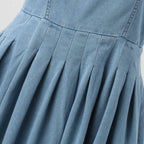 Tie Strap Square Neck Mini Dress with Flared Skater-Inspired Silhouette