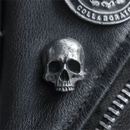 Vintage Gothic Skull and Crossed Sword Brooch for Alternative Styling