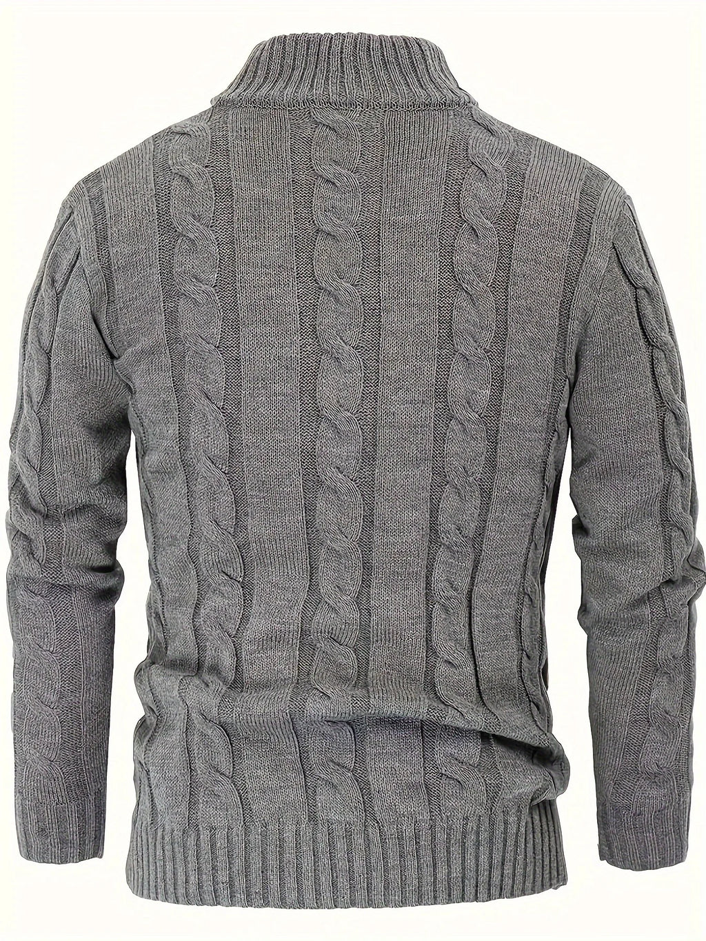 Men's Cable Knit Button Front Cardigan Sweater with Casual Relaxed Fit