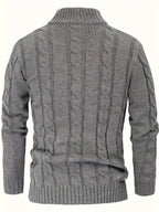 Men's Cable Knit Button Front Cardigan Sweater with Casual Relaxed Fit