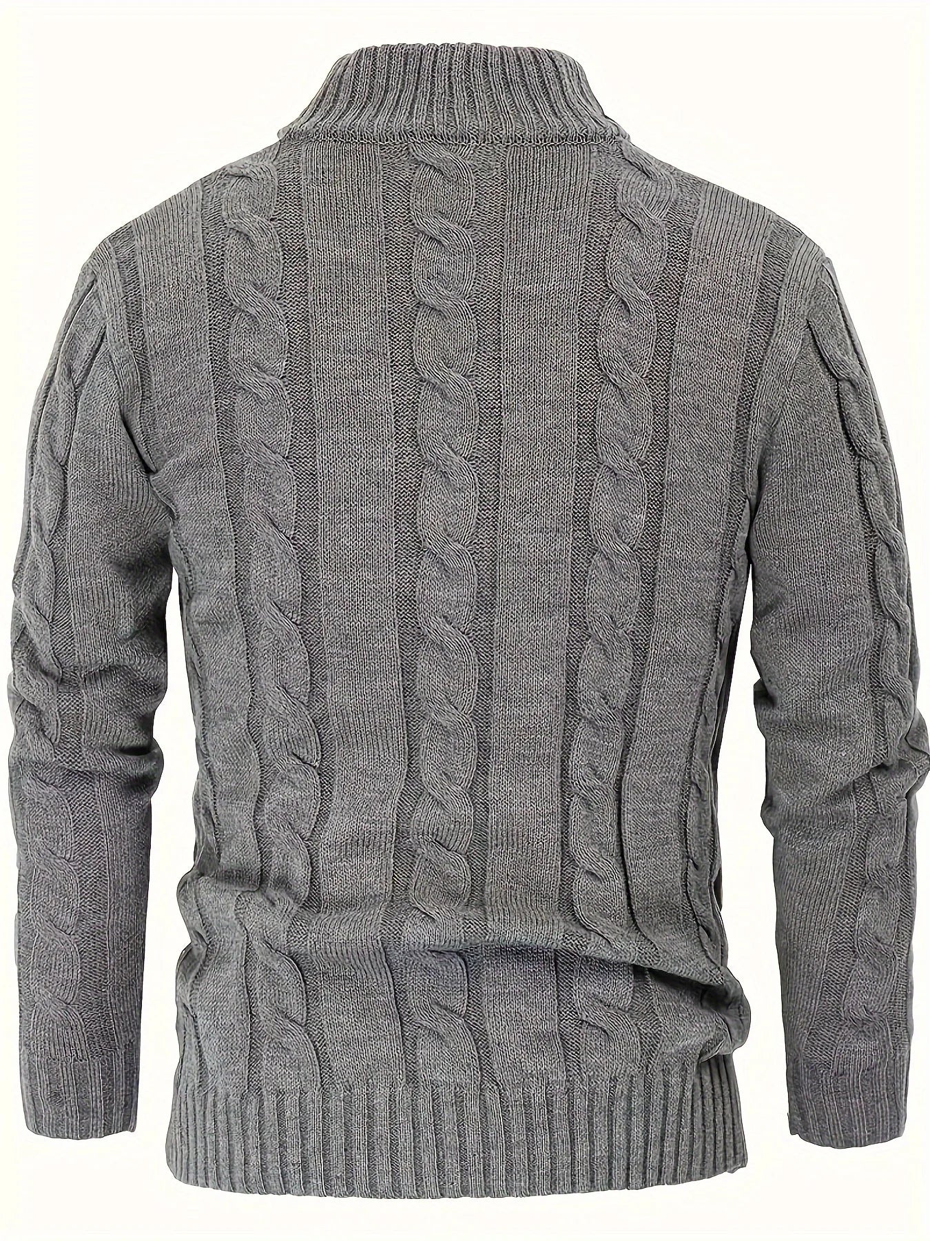 Men's Cable Knit Button Front Cardigan Sweater with Casual Relaxed Fit