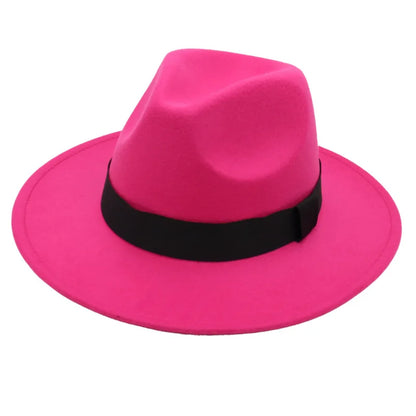 Classic Wide Brim Felt Fedora Hat with Structured Crown for Modern Everyday Styling