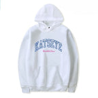 Minimalist Anime Varsity Hoodie with Retro Manga Streetwear Typography