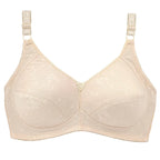 Full-Coverage Embossed Cup Bra with Smoothing Side Wings