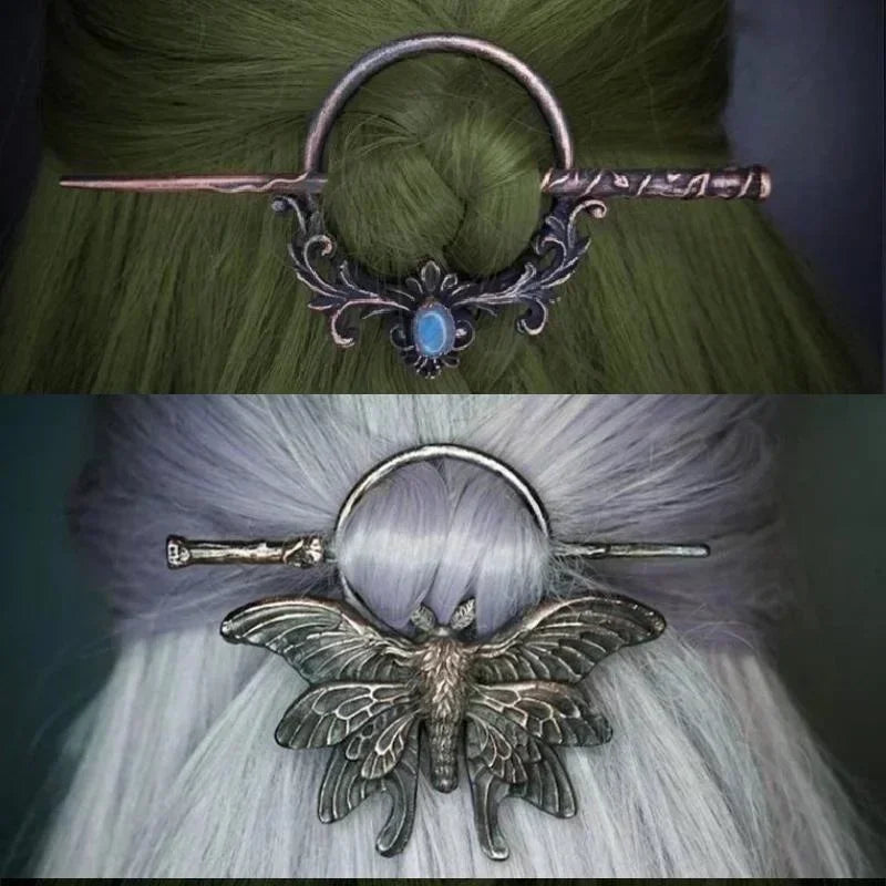Vintage Butterfly Hair Stick Gothic Punk Nature Inspired Statement Accessory
