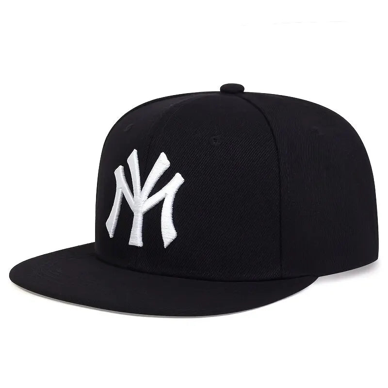Embroidered Flat Brim Snapback Cap Adjustable Urban Streetwear Baseball Fashion Hat
