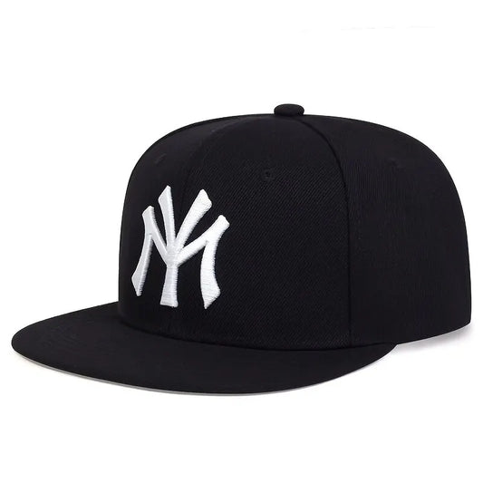Embroidered Flat Brim Snapback Cap Adjustable Urban Streetwear Baseball Fashion Hat