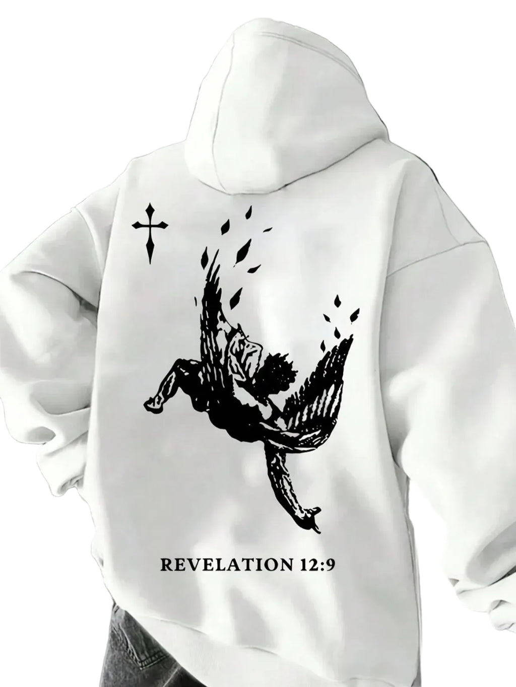 Minimalist Anime Hoodie with Fallen Angel Manga Streetwear Artwork