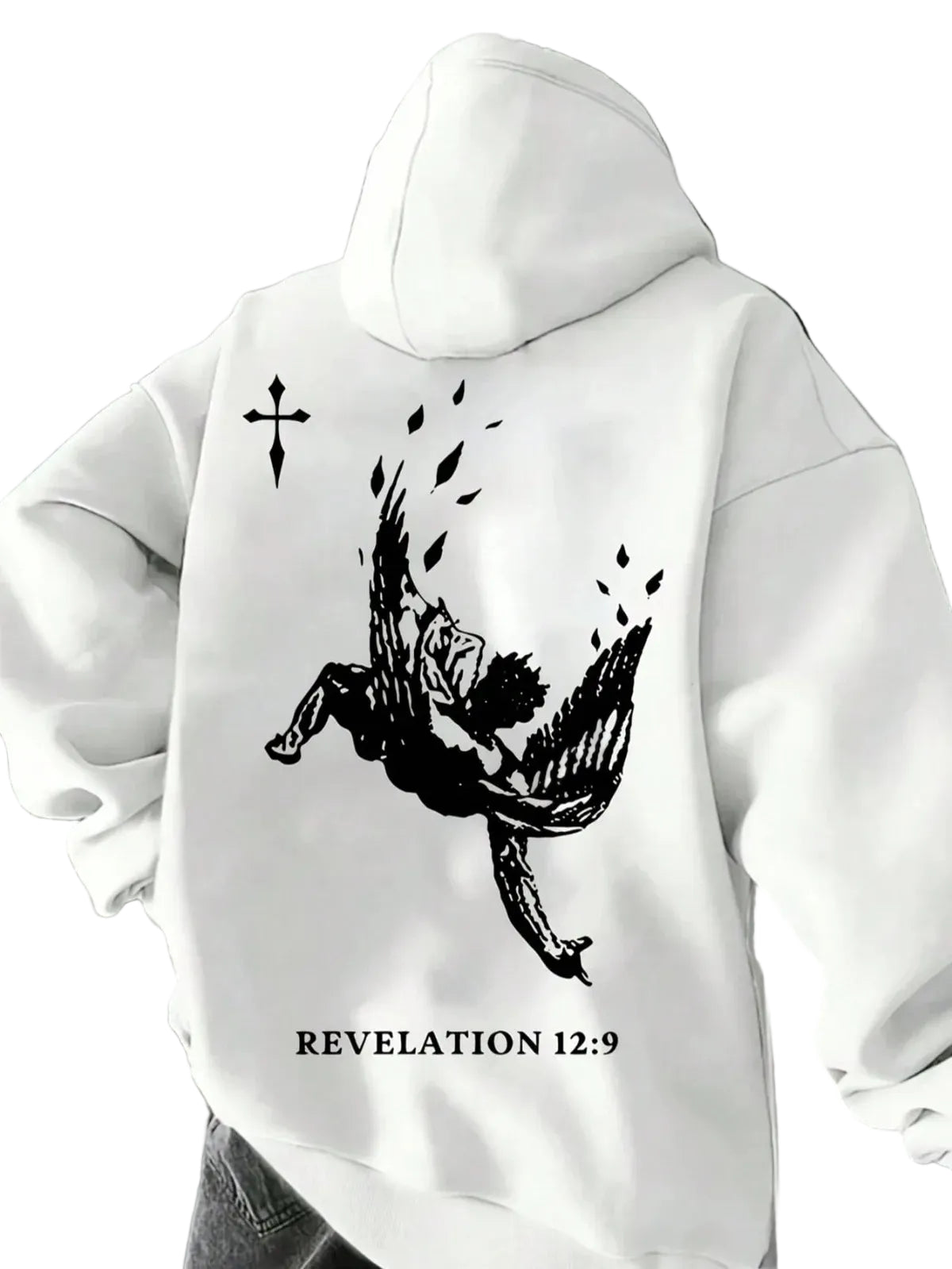 Minimalist Anime Hoodie with Fallen Angel Manga Streetwear Artwork