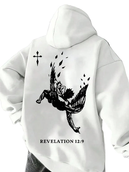 Minimalist Anime Hoodie with Fallen Angel Manga Streetwear Artwork