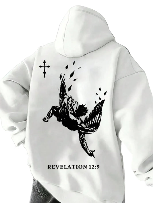 Minimalist Anime Hoodie with Fallen Angel Manga Streetwear Artwork