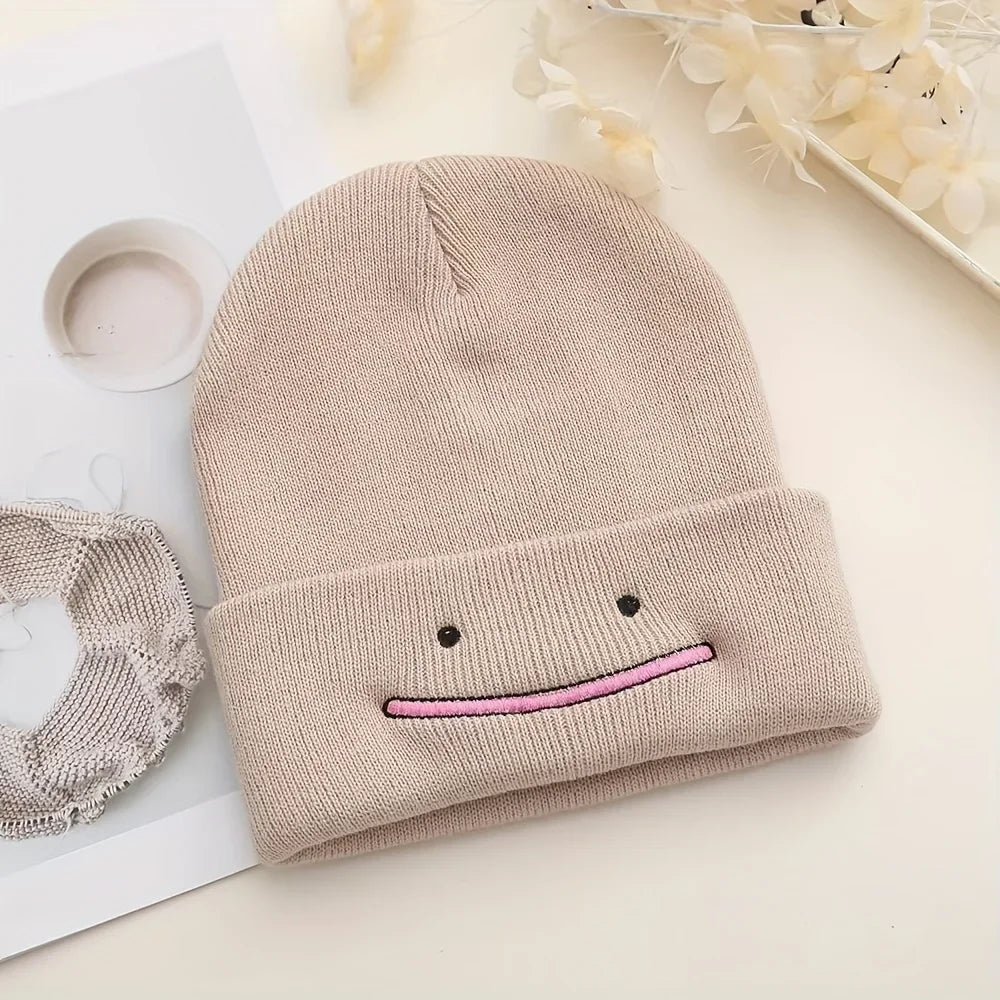 Minimalist Embroidered Acrylic Knit Beanie for Casual Streetwear Winter Everyday Fashion and Comfort