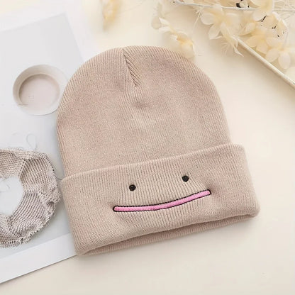 Minimalist Embroidered Acrylic Knit Beanie for Casual Streetwear Winter Everyday Fashion and Comfort