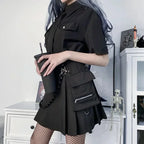High Waist Utility Pocket Mini Skirt Punk Inspired Alternative Fashion Bottom