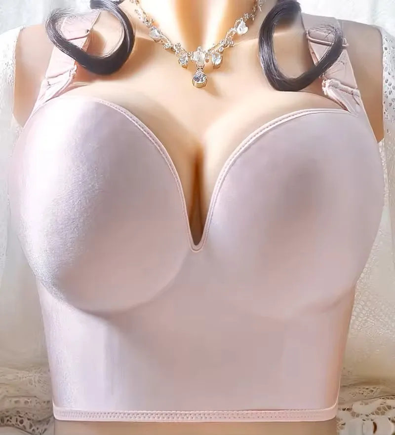 Full-Coverage Wireless Push-Up Bra with Smooth Molded Cups and Convertible Straps