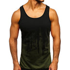 Dark Alternative Polyester Athletic Tank Top with Distressed Gothic Graphic Streetwear Design