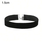Minimalist Velvet Choker Necklace for Gothic Grunge and Dark Feminine Styling