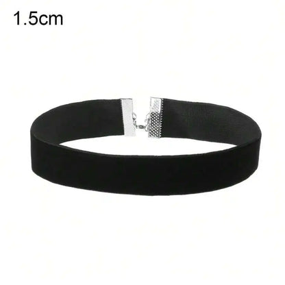 Minimalist Velvet Choker Necklace for Gothic Grunge and Dark Feminine Styling