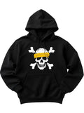 Anime Pirate Skull Hoodie with Retro Manga Streetwear Aesthetic