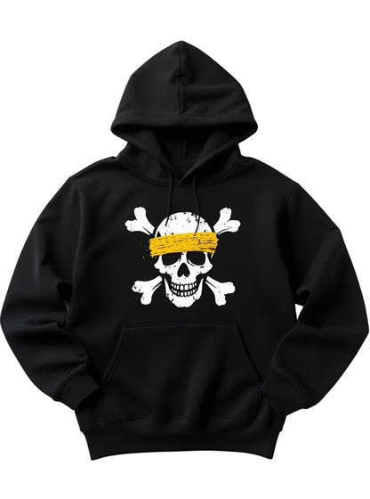 Anime Pirate Skull Hoodie with Retro Manga Streetwear Aesthetic