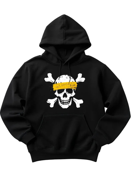 Anime Pirate Skull Hoodie with Retro Manga Streetwear Aesthetic