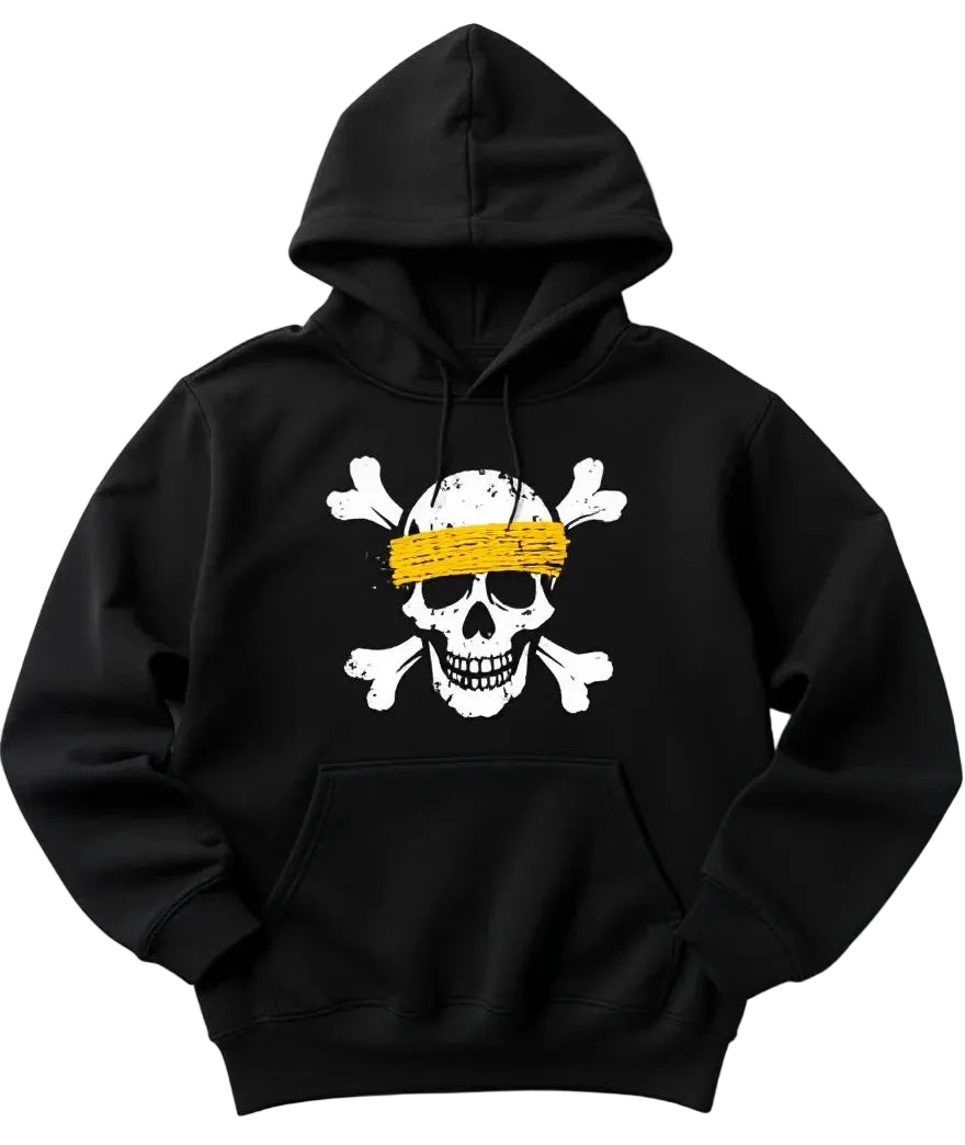 Pirate Skull Anime Streetwear Hoodie with Gothic Graphic Aesthetic