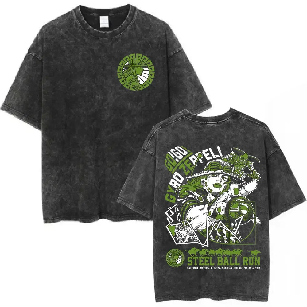 Anime Goth Vintage Streetwear Tee with Dark Manga Adventure Graphic Design