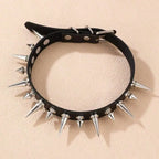 Spike Stud Choker Necklace for Punk Gothic Alternative Fashion Styling
