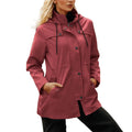 Women's Lightweight Hooded Windbreaker Jacket with Zip Front for Outdoor Everyday Streetwear