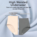 7-Piece Women’s High-Waisted Seamless Briefs Set with Smooth-Looking Stretch Fabric and Assorted Solid Colors