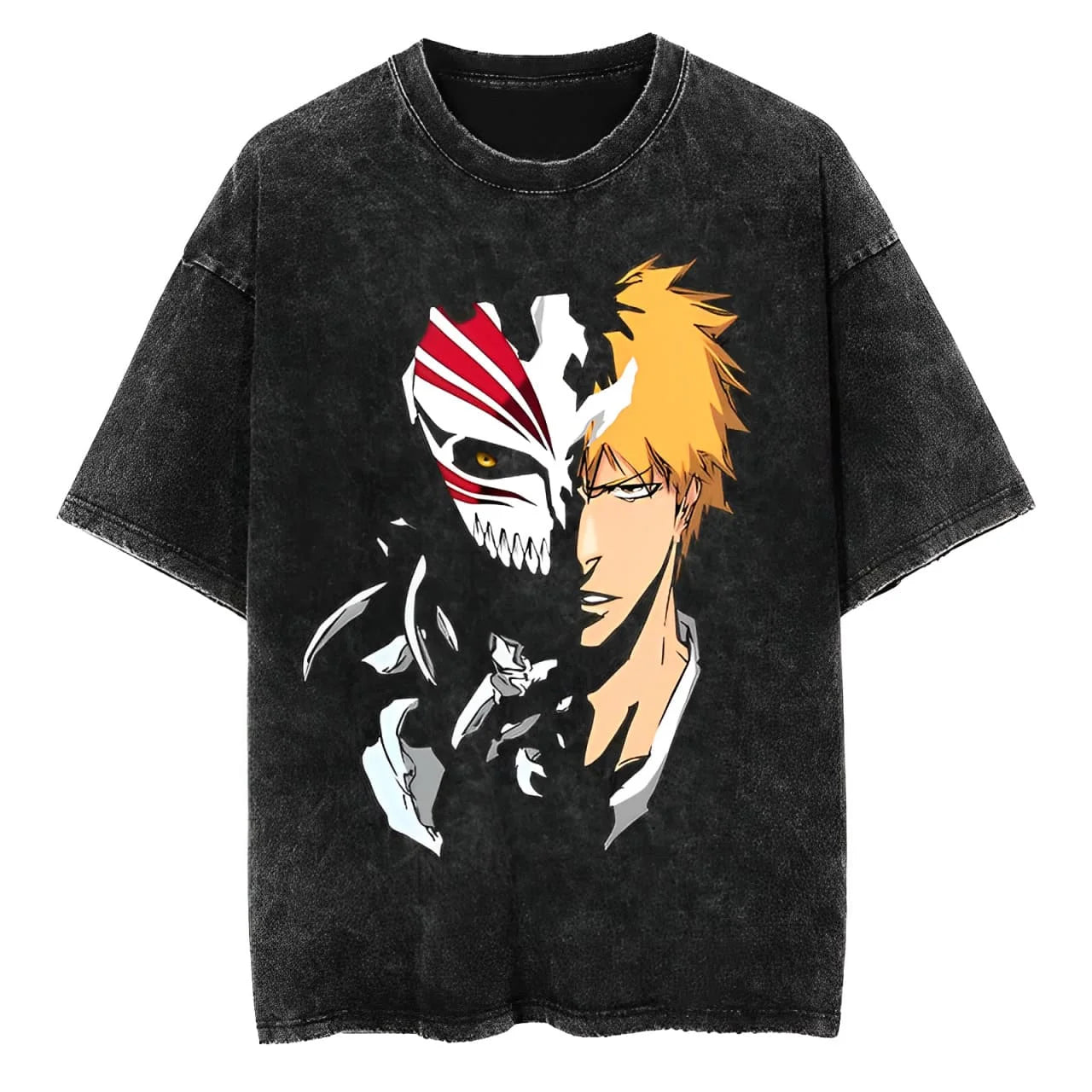 Dark Fantasy Anime-Inspired Manga Streetwear Oversized Washed Cotton T-Shirt