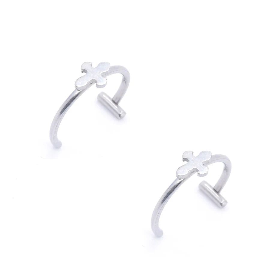 Punk Clip On Lip and Nose Ring Set for Alternative Styling