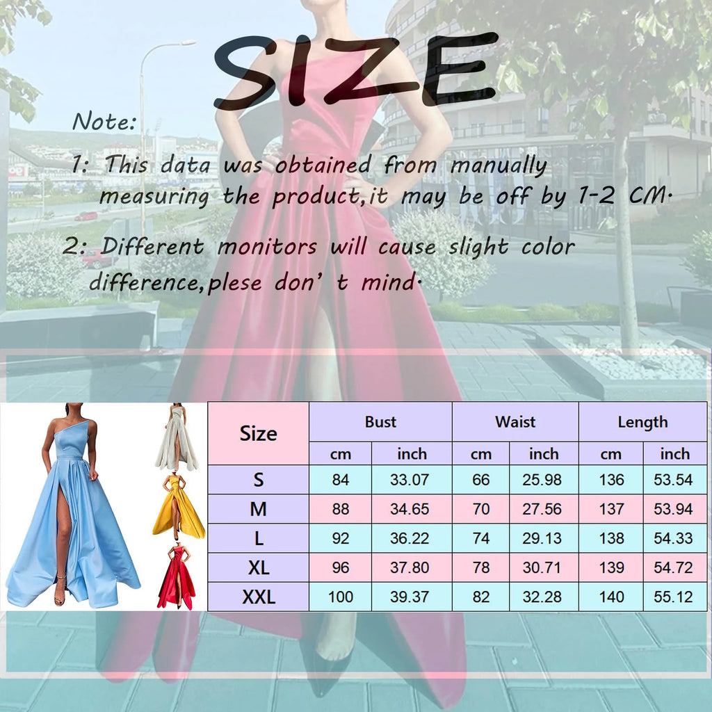One Shoulder Satin-Inspired Maxi Dress with High Slit and Draped Detail