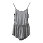 Women's Two-Piece Summer Pajama Set with Sleeveless Camisole Top and Matching Shorts, Solid-Color Lightweight Sleepwear Loungewear