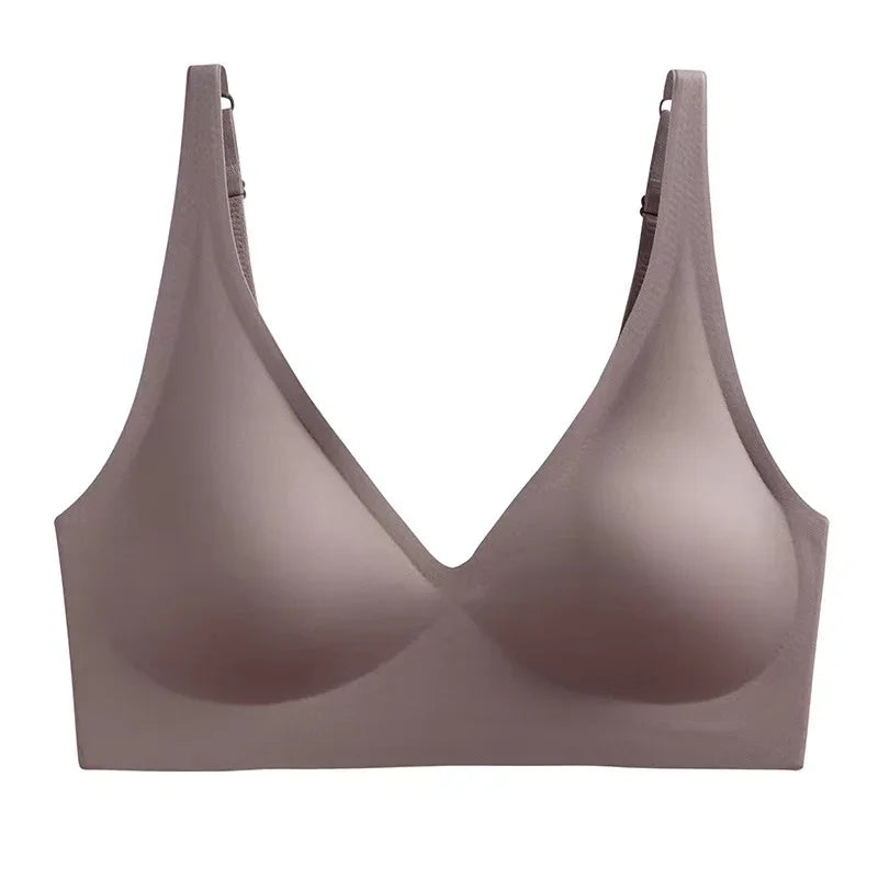 Plunging V-Neck Seamless-Style Wireless Bra with Smooth Molded Cups