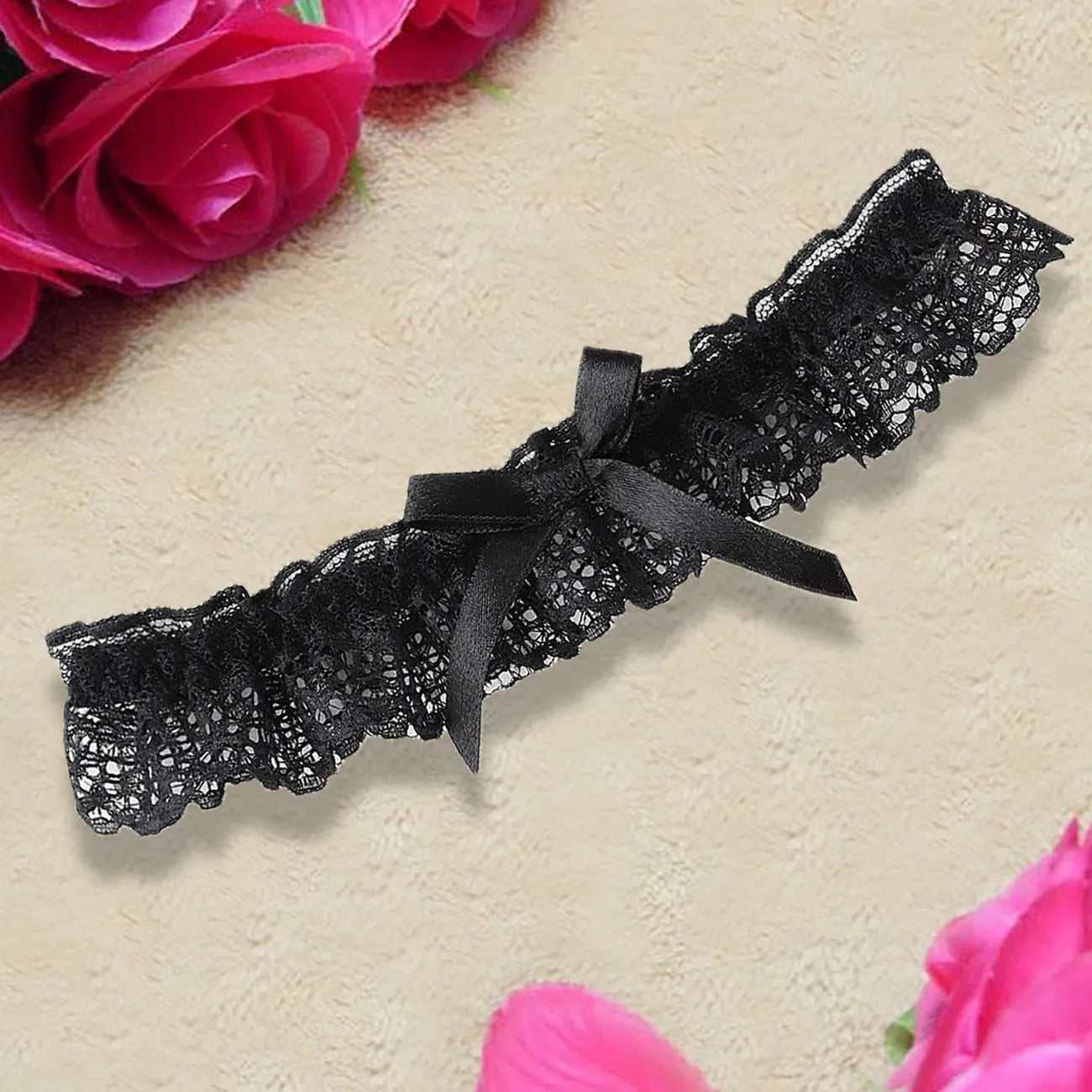 Lace Bow Thigh Garter Romantic Gothic Alternative Fashion Accessory