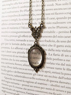 Vintage Ornate Mirror Pendant Necklace for Gothic Dark Academia Styling