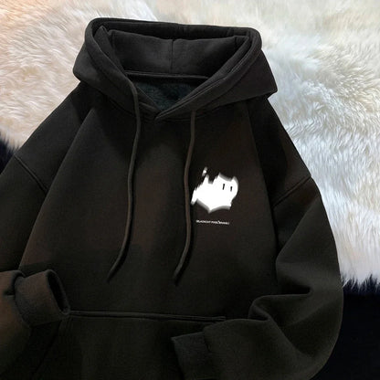 Women's Relaxed Graphic Pullover Hoodie Contemporary Streetwear Casual Layering Sweatshirt
