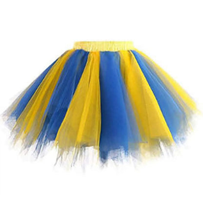 Layered Mesh Tutu Mini Skirt with Volume Pleats Festival Styling